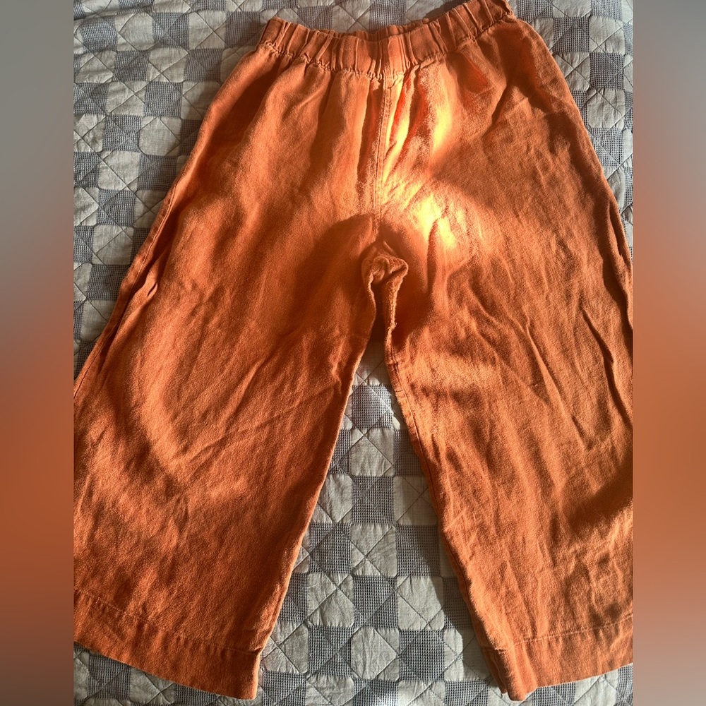 Elizabeth suzann large short florence pants rust linen